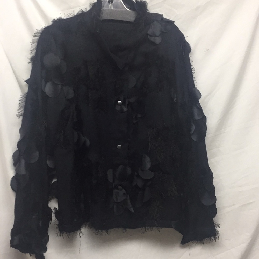 Babette light weight wool jacket, silk embellished